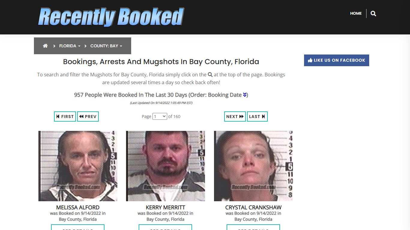 Recent bookings, Arrests, Mugshots in Bay County, Florida - Recently Booked